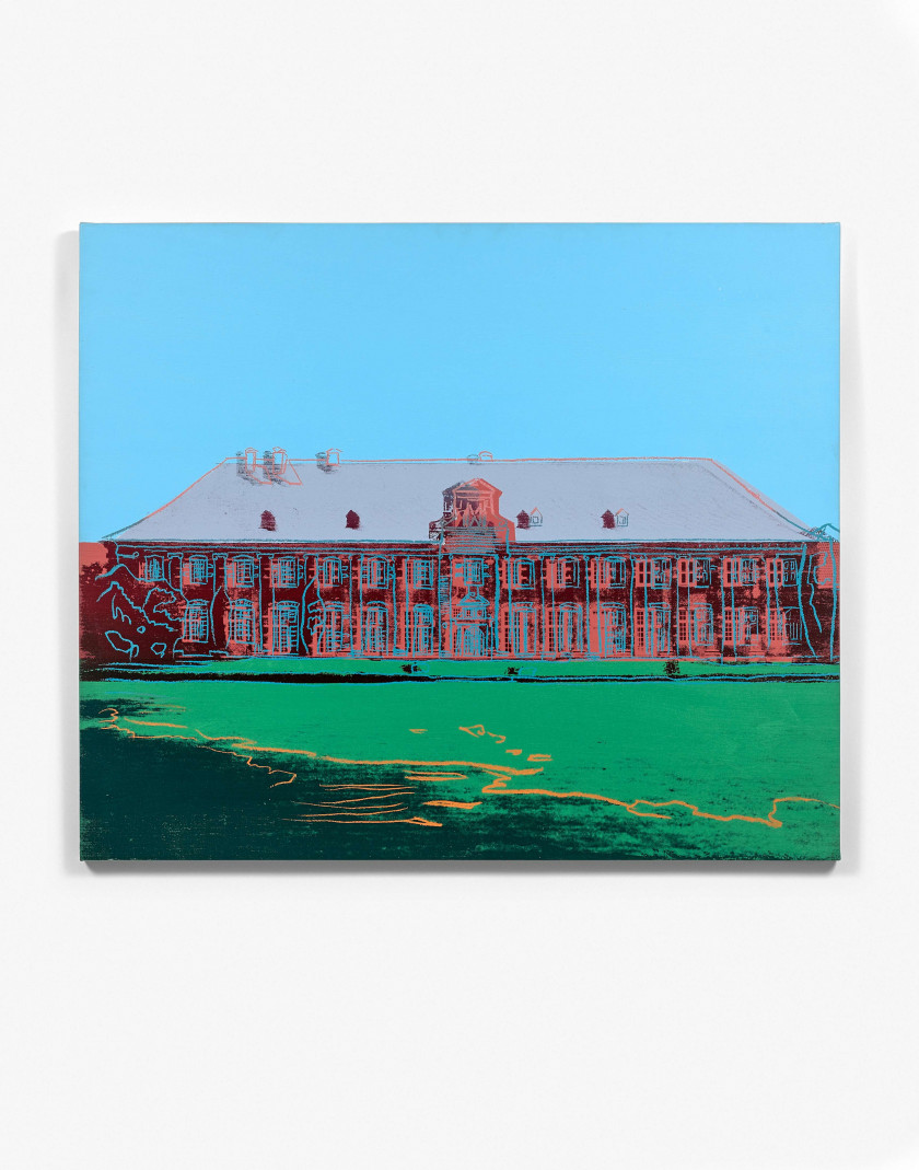 ¤ Andy WARHOL (1928 - 1987) HAUS EPPINGHOVEN (version rouge) - 1981 Peinture polymère synthétique, encre sérigraphique et poussière de.