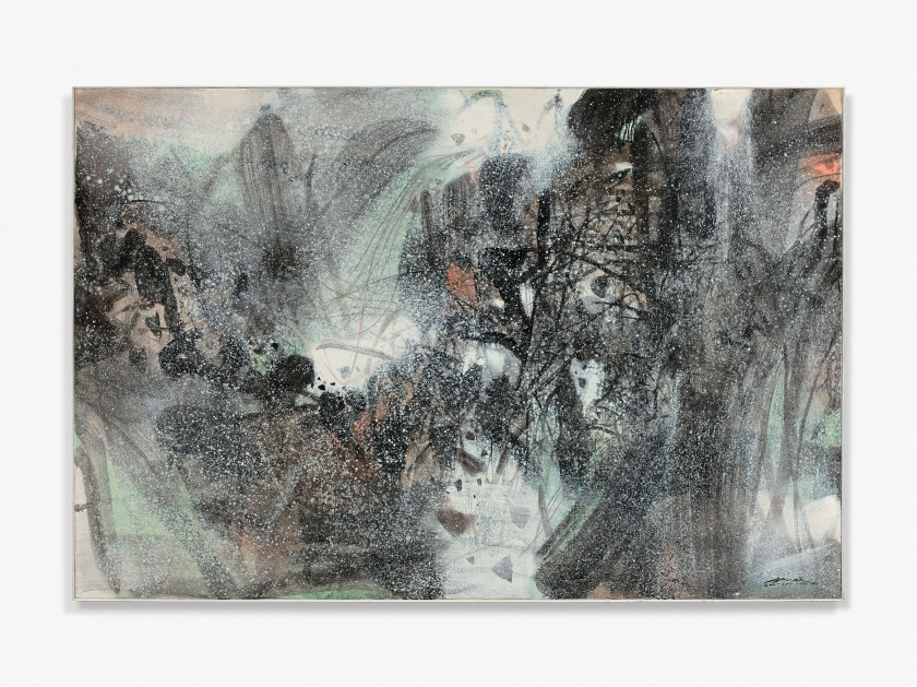 CHU Teh-Chun (1920 - 2014) SYNTHESE HIVERNALE C - 1988 Huile sur toile