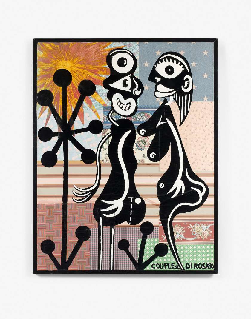Hervé DI ROSA (Né en 1959) COUPLE V - 1990 Acrylique et collage sur toile