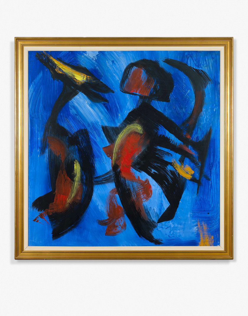 Gérard SCHNEIDER (1896 - 1986) SANS TITRE - 1983 Acrylique sur papier