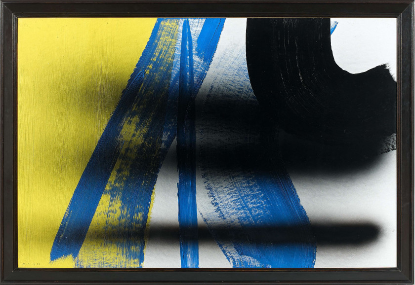 Hans HARTUNG (1904 - 1989) P1974-G20 - 1974 Acrylique sur carton baryté