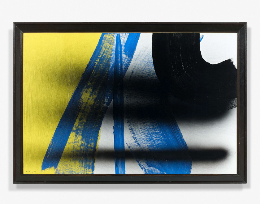Hans HARTUNG (1904 - 1989) P1974-G20 - 1974 Acrylique sur carton baryté