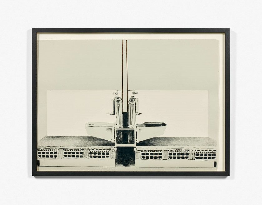 Tatiana TROUVÉ (Née en 1968) SANS TITRE - 2008 Mine de plomb, cuivre et collage sur papier