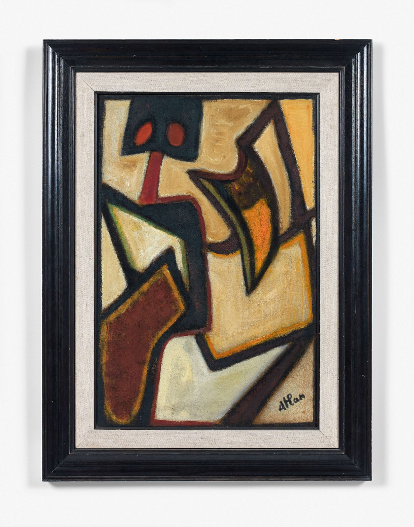 ¤ Jean-Michel ATLAN (1913 - 1960) SANS TITRE - 1954 Huile sur toile