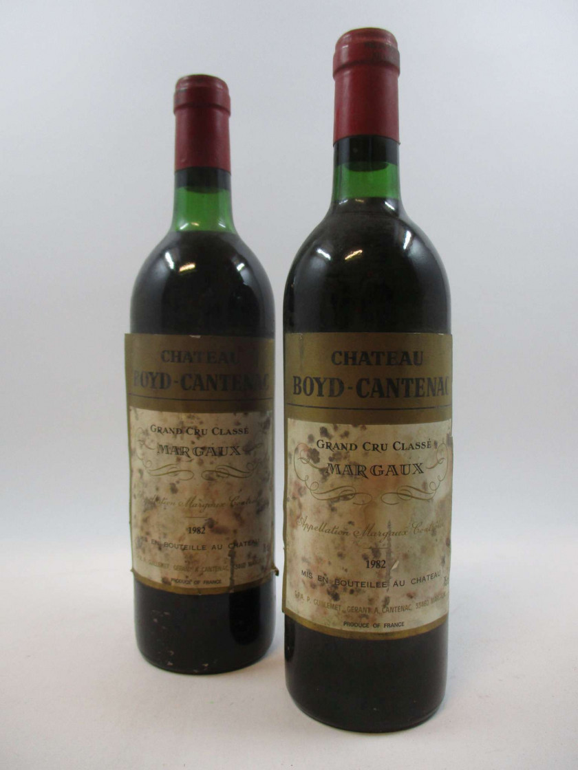 2 bouteilles CHÂTEAU BOYD CANTENAC 1982 3è GC Margaux (1 base goulot