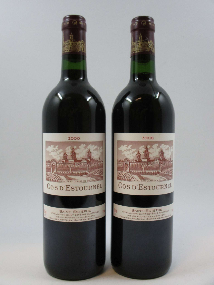 12 bouteilles CHÂTEAU COS D'ESTOURNEL 2000 2è GC Saint Estèphe (Caisse bois d'origine)