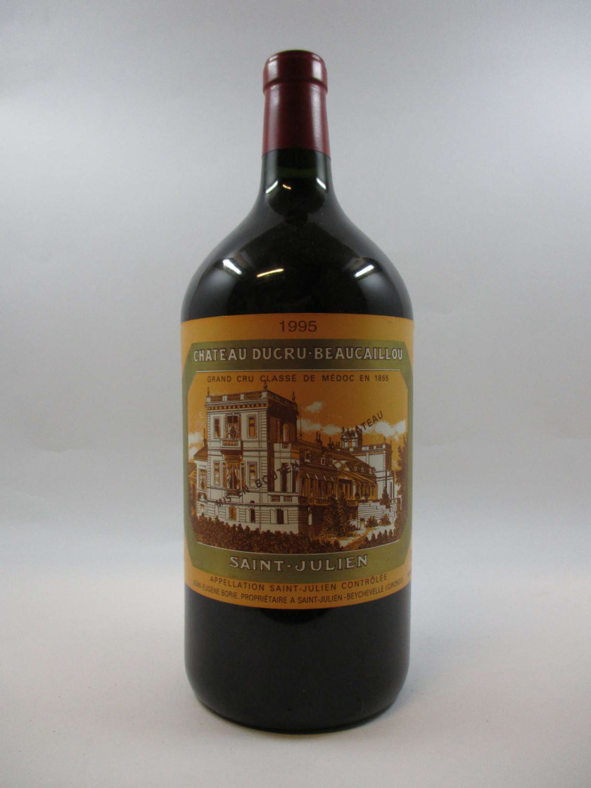 1 double magnum CHÂTEAU DUCRU BEAUCAILLOU 1995 2è GC Saint Julien Caisse bois d'origine