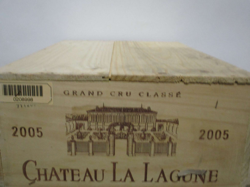 6 bouteilles CHÂTEAU LA LAGUNE 2005 3è GC Haut Médoc Caisse bois d'origine