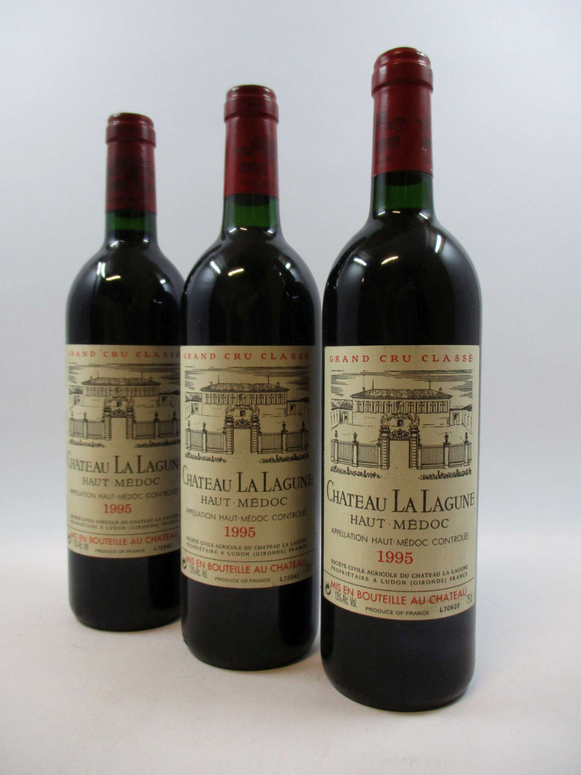 6 bouteilles CHÂTEAU LA LAGUNE 1995 3è GC Haut Médoc (base goulot
