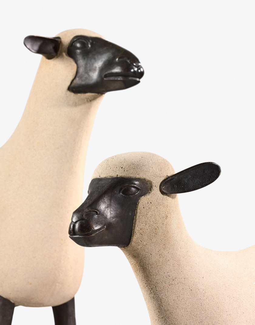 François-Xavier LALANNE (1927-2008) BREBIS - 1997 Bronze et béton époxy