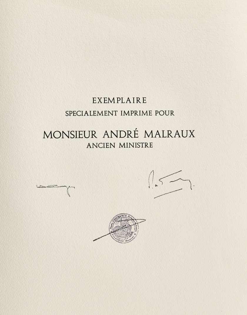 Georges BRAQUE  André MALRAUX et Hervé ALPHAND