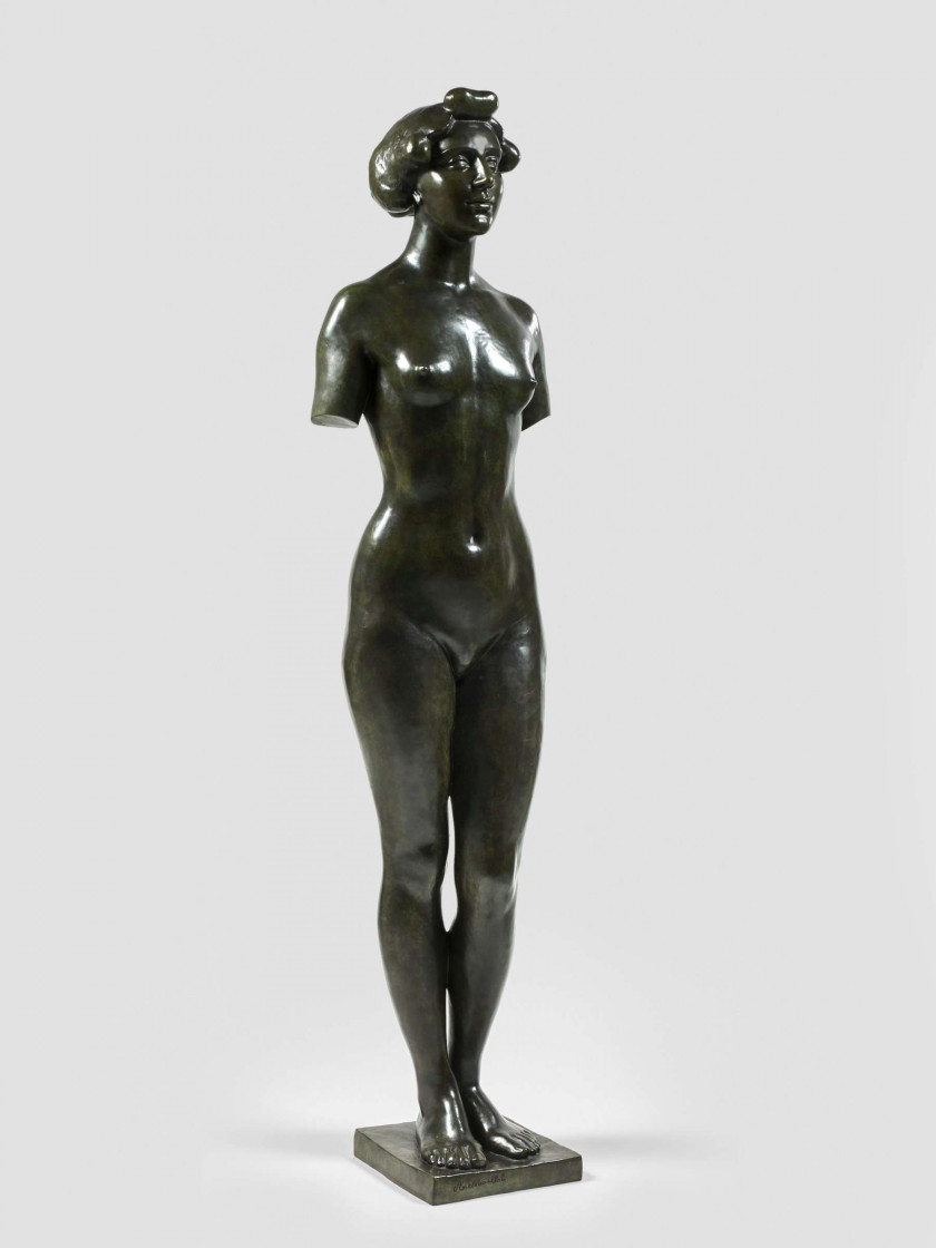 Aristide MAILLOL (1861-1944) PRINTEMPS SANS BRAS - 1911 Bronze à patine vert antique