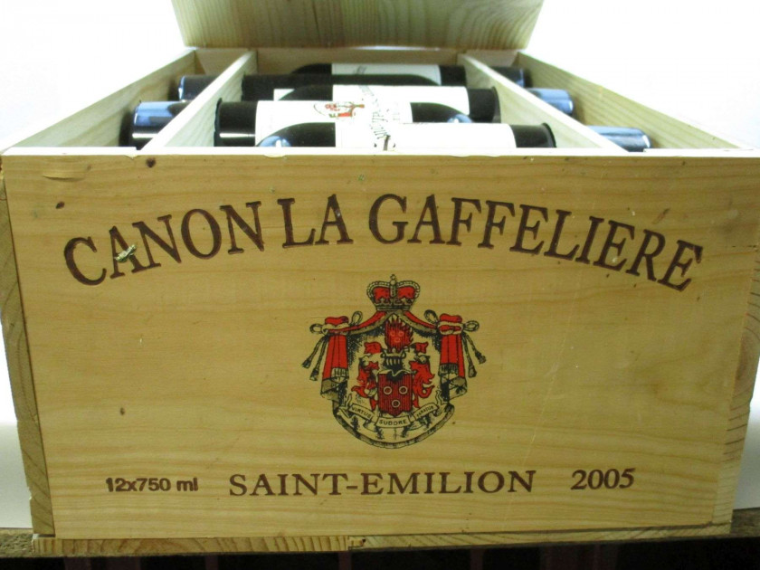 12 bouteilles CHÂTEAU CANON LA GAFFELIERE 2005 GCC Saint Emilion Caisse bois d'origine