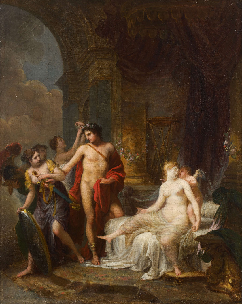 Jean-Baptiste REGNAULT Paris, 1754 - 1829 Mars et Vénus Huile sur toile (Toile d'origine)