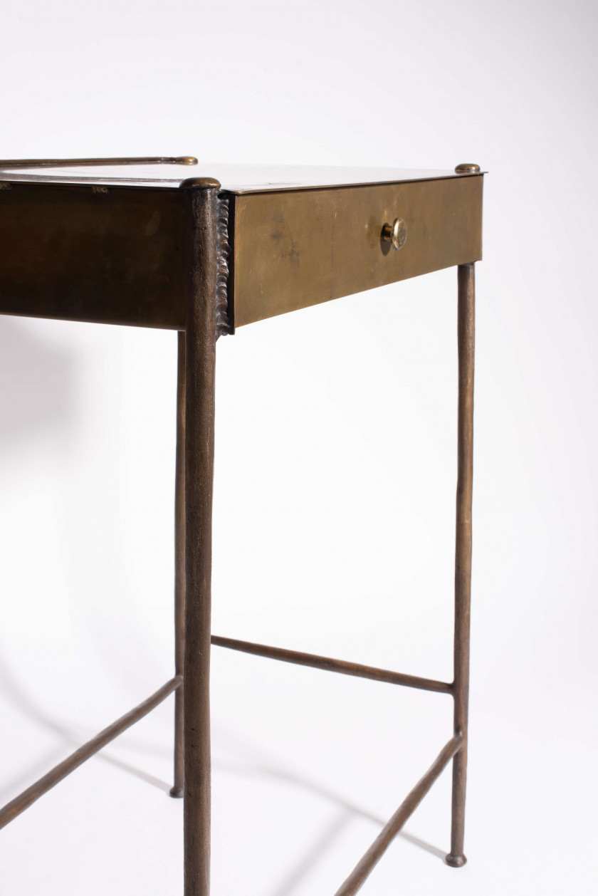 Claude LALANNE 1925-2019 Paire de chevets - Circa 1980 Cuivre et bronze patiné
