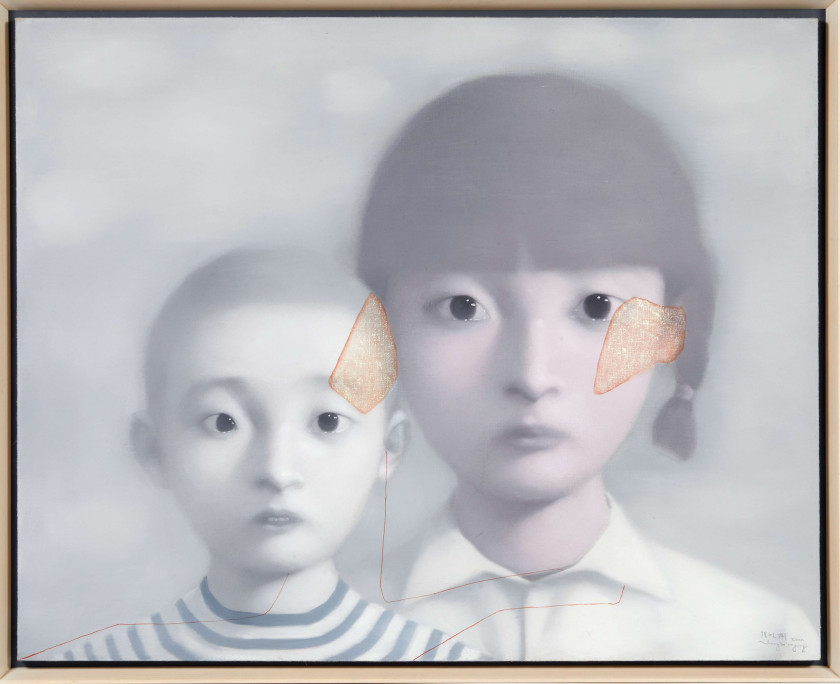 ¤ ZHANG XIAOGANG Né en 1958 BLOODLINE: BIG FAMILY SERIES - 2000 Huile sur toile