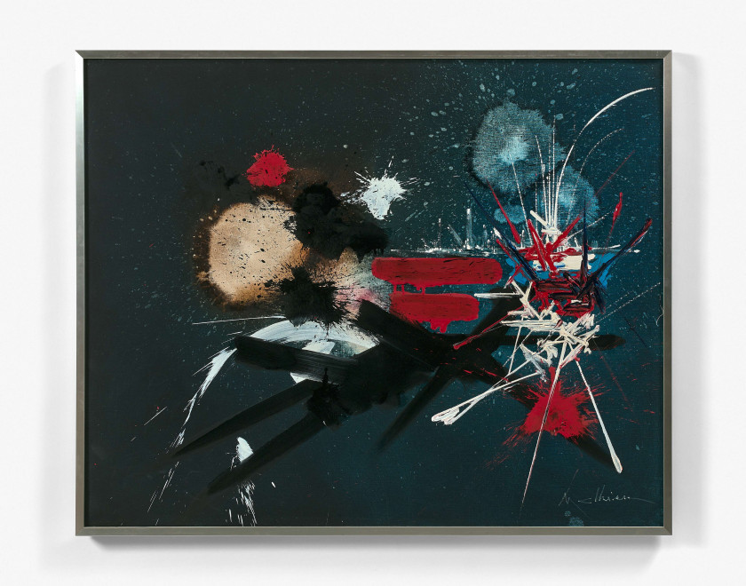 Georges MATHIEU (1921 - 2012) COMPOSITION - 1984 Huile sur toile