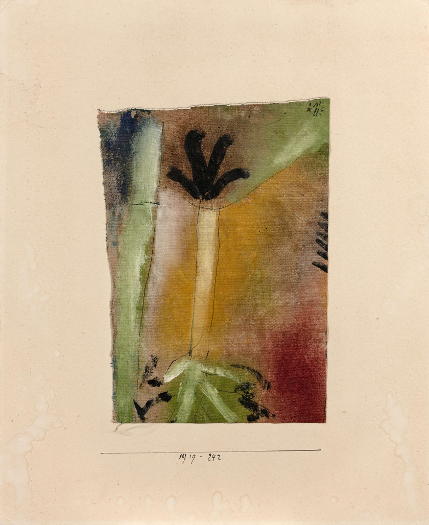 Paul KLEE 1879 - 1940 Kleiner Baum - 1919 Huile et encre sur toile contrecollée sur carton