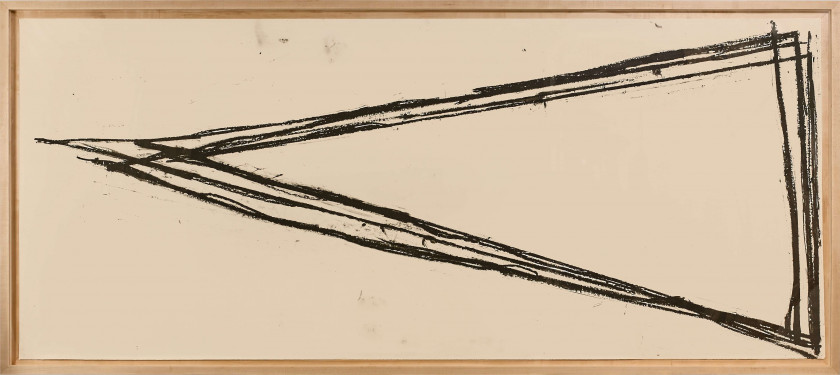 Richard SERRA (Né en 1939) JUDGMENTS ON A SHEET - 1973 Paintstick sur papier