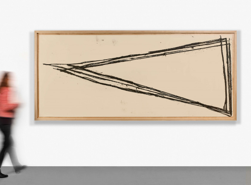 Richard SERRA (Né en 1939) JUDGMENTS ON A SHEET - 1973 Paintstick sur papier