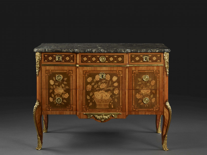 COMMODE D'ÉPOQUE TRANSITION Estampille de Christophe Wolff