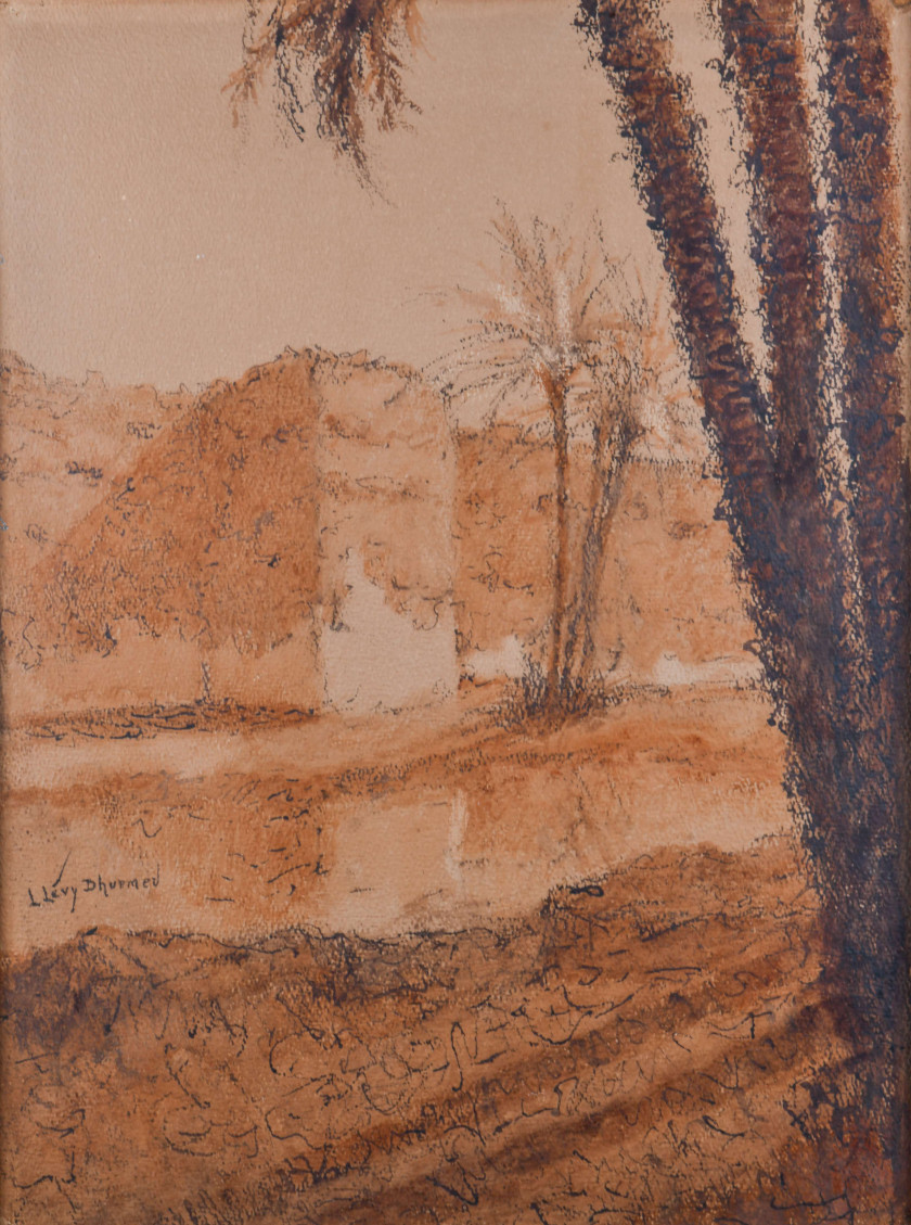 <b>Lucien LÉVY-DHURMER</b> 1865 - 1953<br/>Les remparts de Marrakech - Circa 1920