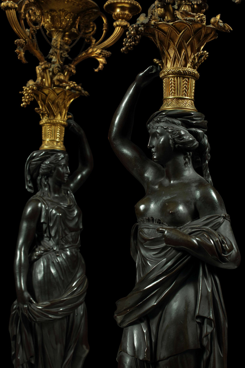 PAIRE DE CANDÉLABRES D'ÉPOQUE LOUIS XVI D'après un modèle de François Remond (1747-1812)