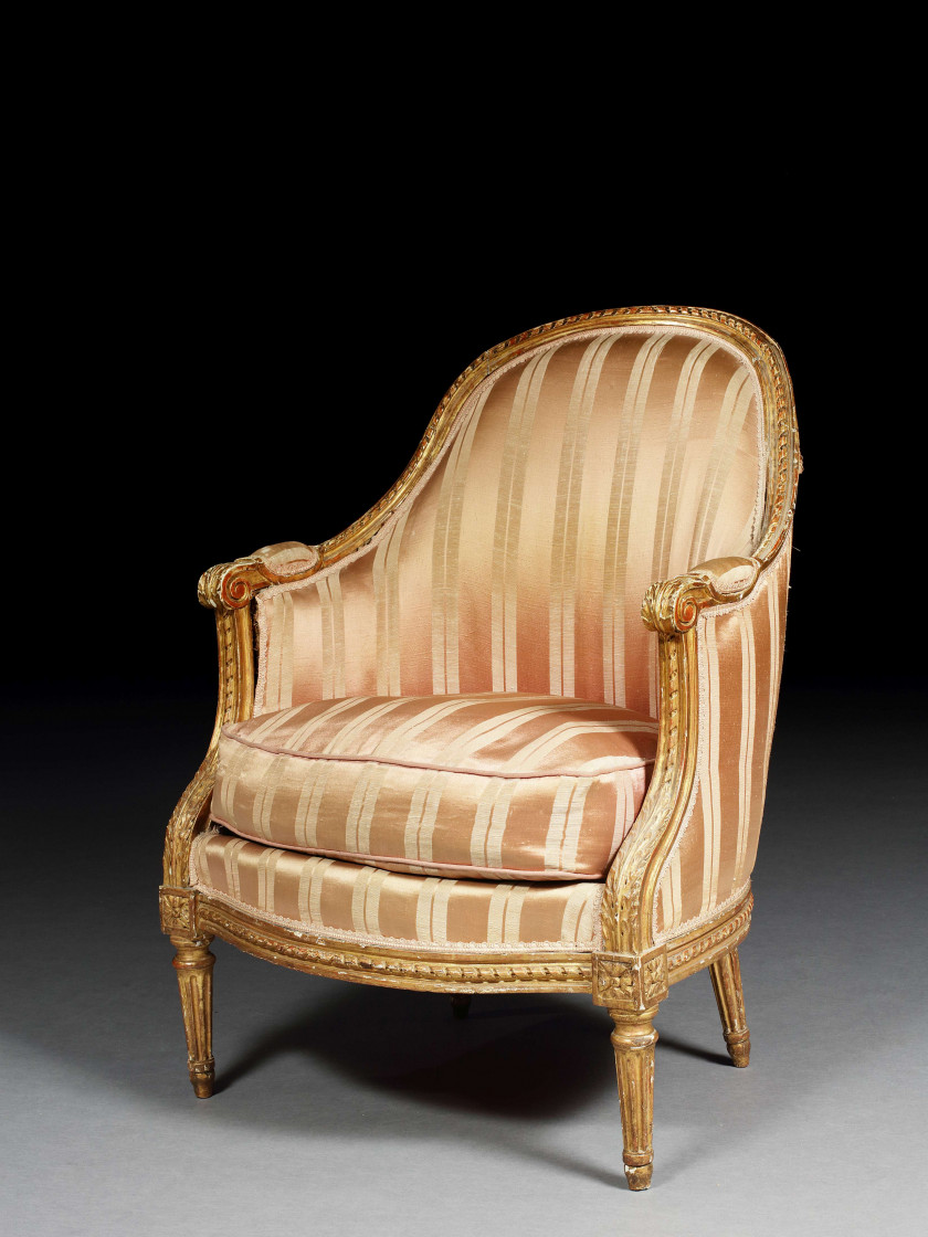 BERGÈRE D'ÉPOQUE LOUIS XVI Estampille de Jean-Baptiste III Lelarge