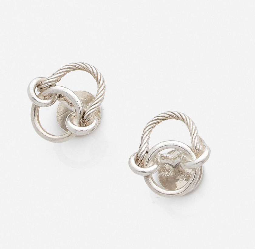 HERMES  Paire de boutons de manchette