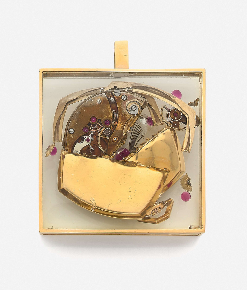 ARMAN (1928 - 2005) Pendentif inclusion "Colère de montre"