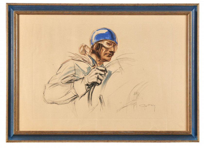 Géo HAM (Georges Hamel) 1900-1972 Pilote au casque bleu