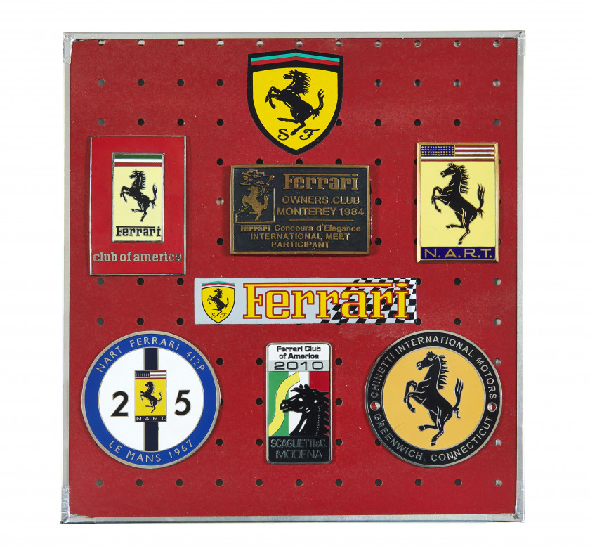 FERRARI  Ensemble de 6 badges et écussons - U.S.A.