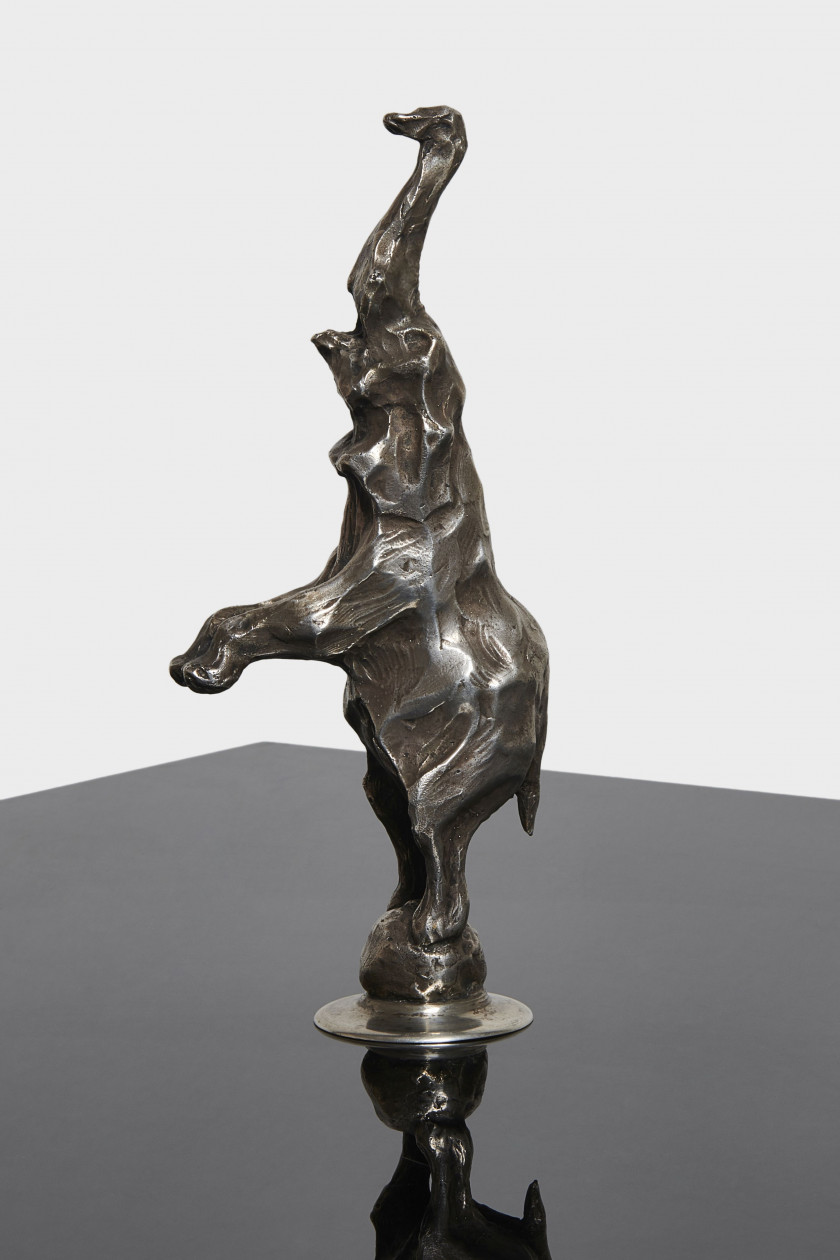 D'APRES REMBRANDT BUGATTI 1884-1916 Petit éléphant dressé, circa 1920-1930