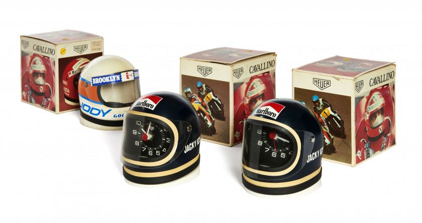 ¤ HEUER  Ensemble de 3 casques publicitaires