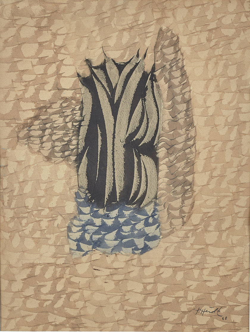 Jacques HÉROLD (1910 - 1987) SANS TITRE - 1968 Aquarelle sur papier