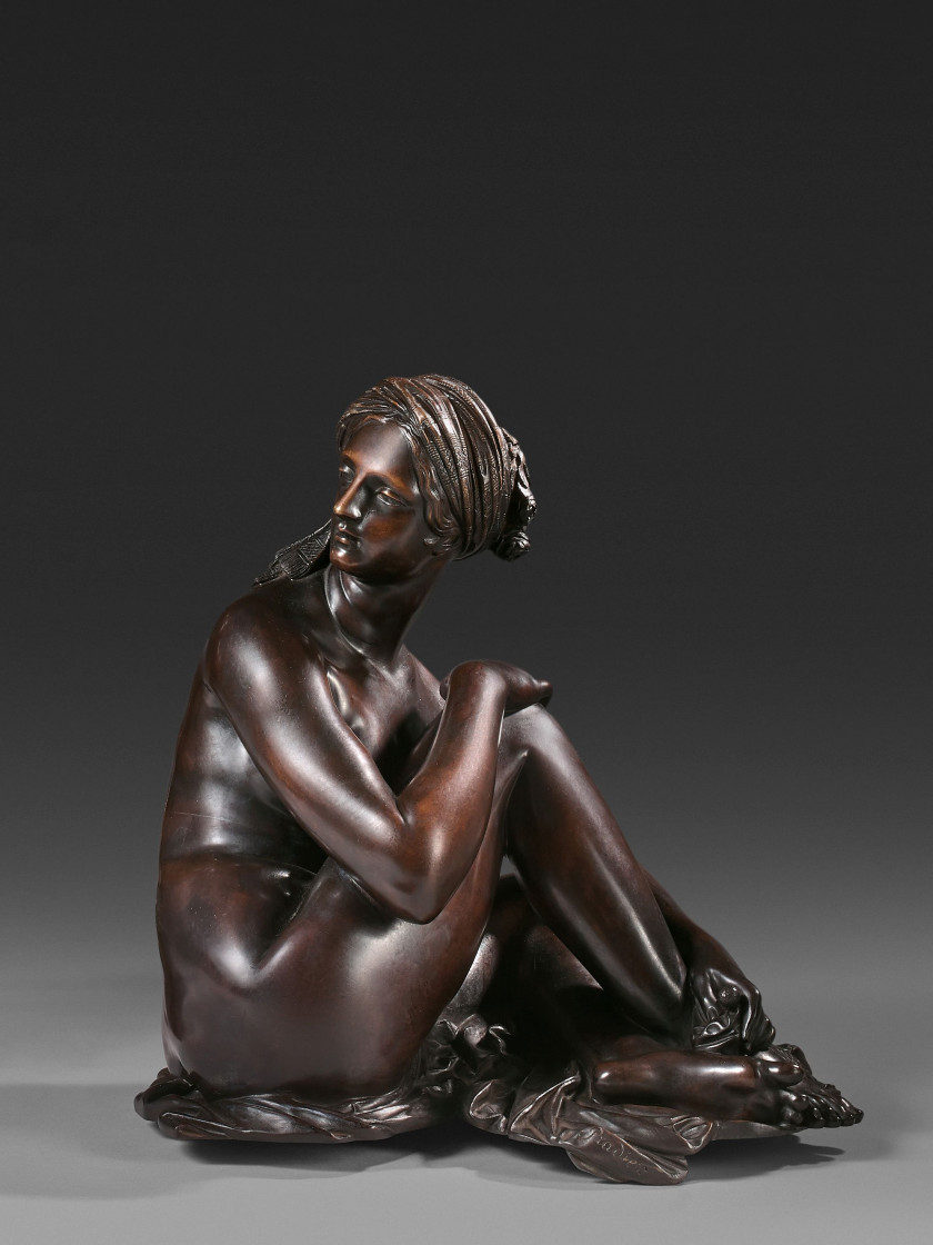 James PRADIER Genève, 1790 - Bougival, 1852 Odalisque Bronze à patine brun nuancé