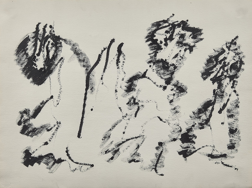 Henri MICHAUX (1899 - 1984) SANS TITRE - 1967 Acrylique sur papier