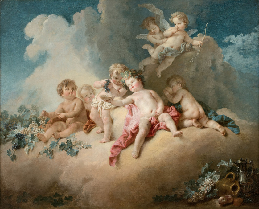 ¤ Auger LUCAS Paris, 1685 - 1765 Allégories des Saisons Suite de quatre huiles sur toiles