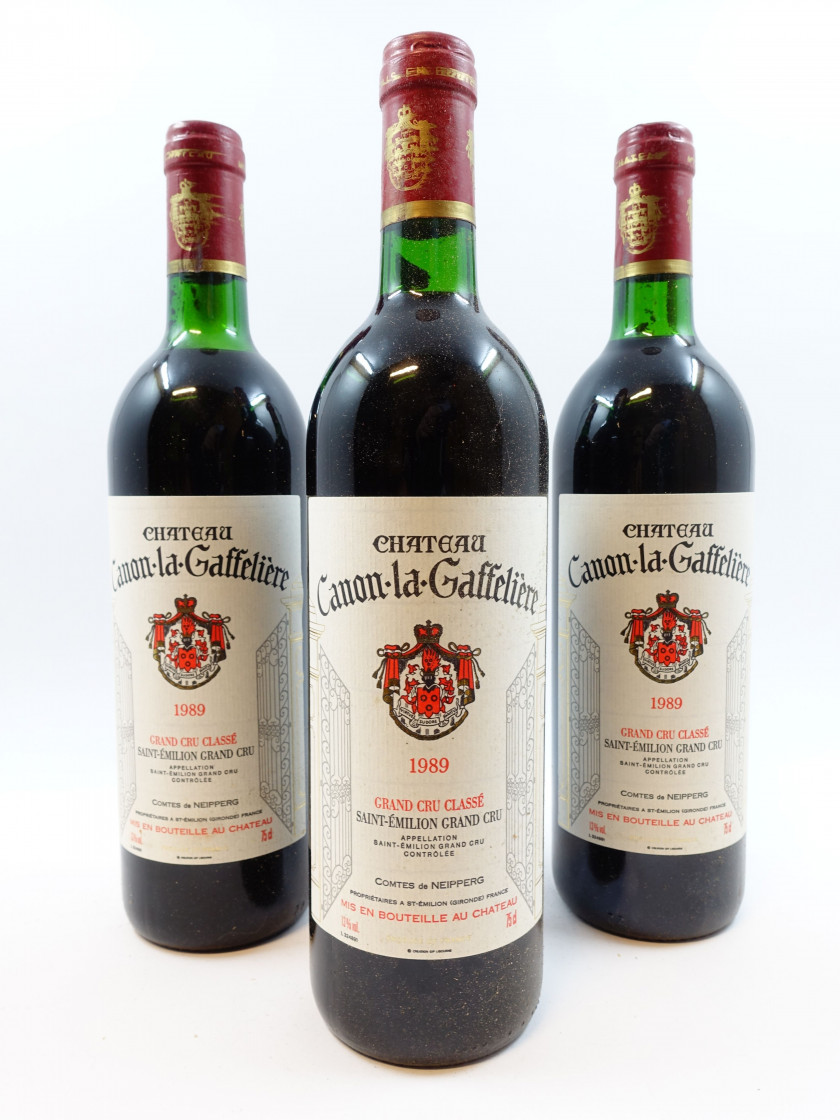 7 bouteilles CHÂTEAU CANON LA GAFFELIERE 1989 1er GCC (B) Saint Emilion (3 base goulot