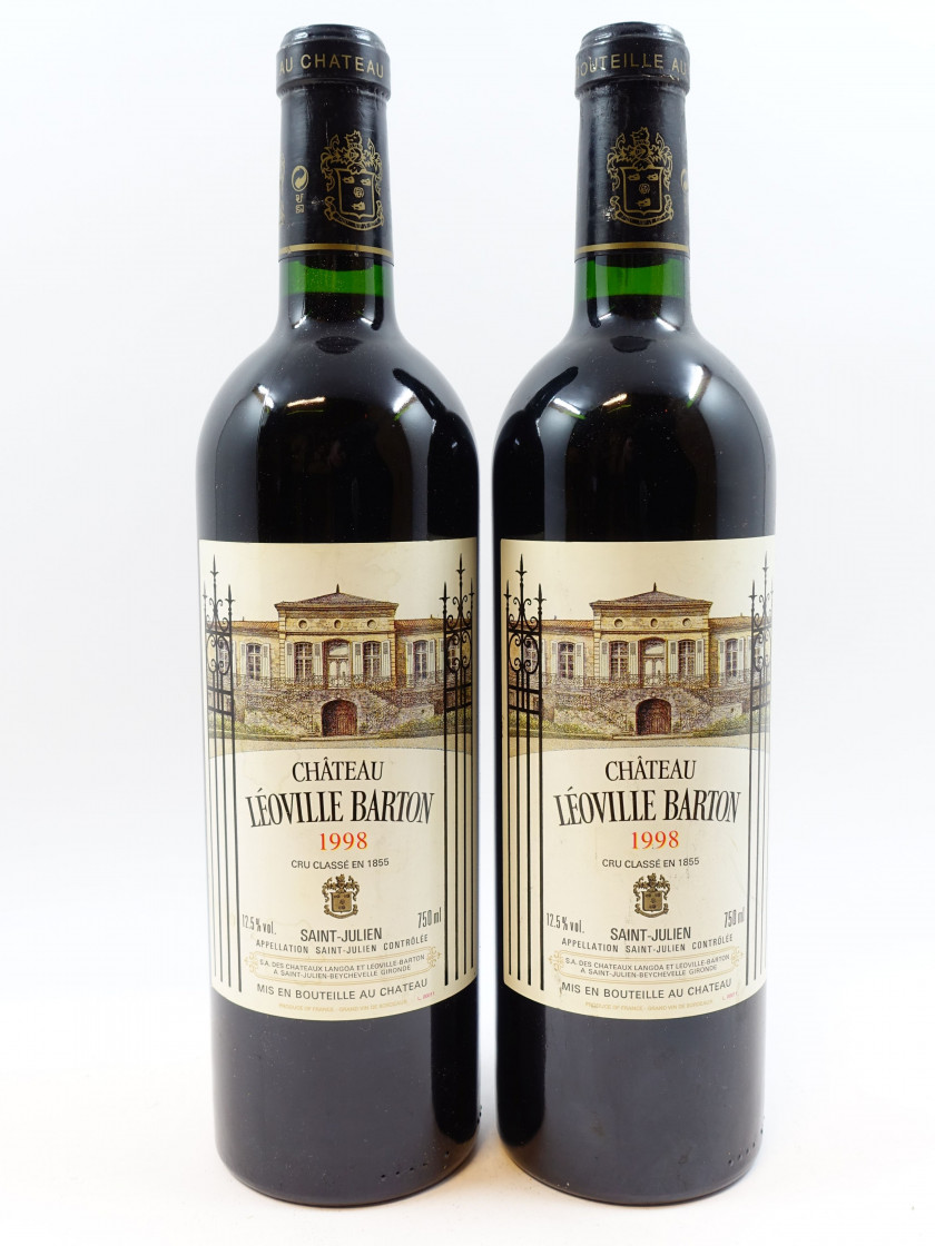 12 bouteilles CHÂTEAU LEOVILLE BARTON 1998 2è GC Saint Julien (étiquettes léger tachées