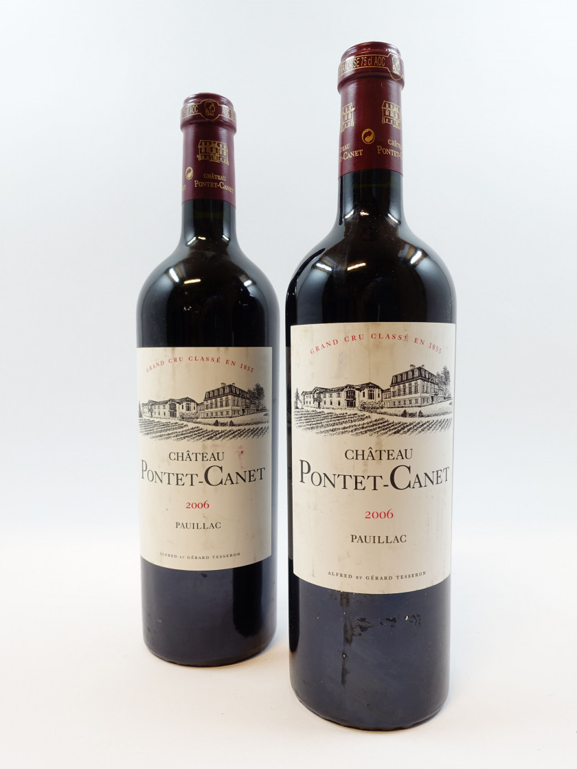 2 bouteilles CHÂTEAU PONTET CANET 2006 5è GC Pauillac (étiquettes léger tachées)