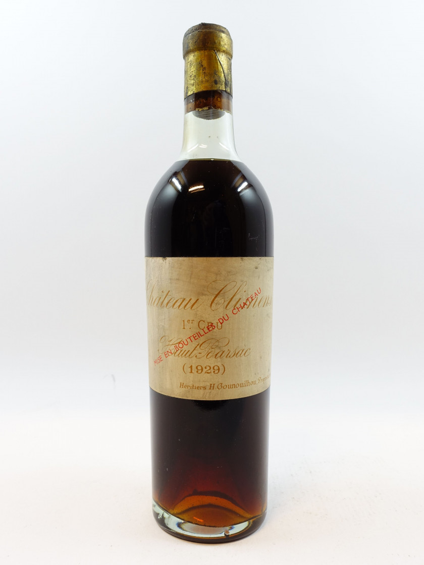 1 bouteille CHÂTEAU CLIMENS 1929 1er cru Barsac (haute épaule