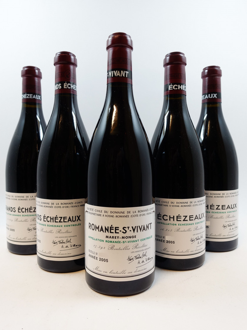 13 bouteilles ASSORTIMENT MILLESIME 2005 DOMAINE DE LA ROMANEE CONTI :