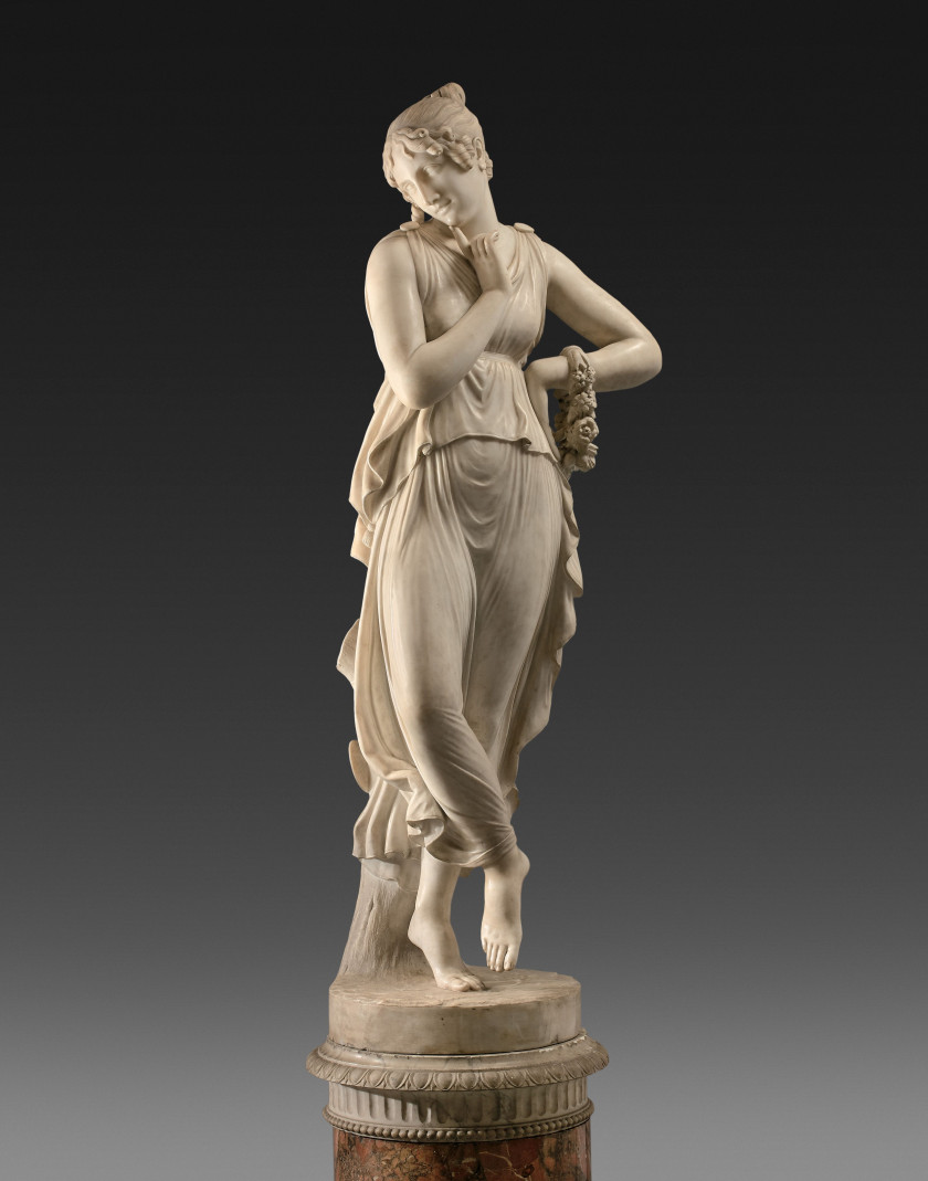 Ecole italienne de la première partie du XIXe siècle Atelier d'Antonio Canova Danseuse avec les mains sur les hanches ou Erato, muse..