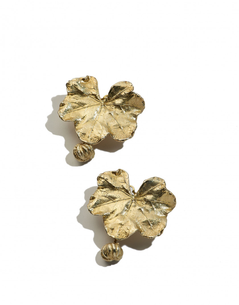 Claude LALANNE (1924 - 2019) Boucles d'oreilles Collerette - circa 1985 Vermeil