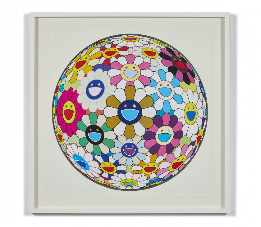 Takashi MURAKAMI Né en 1962 Flower Ball Sequoia Sempervirens (3D) / Flower Ball Autumn (3D) – 2013Flower Ball Autumn (3d) - 2013 Lit...