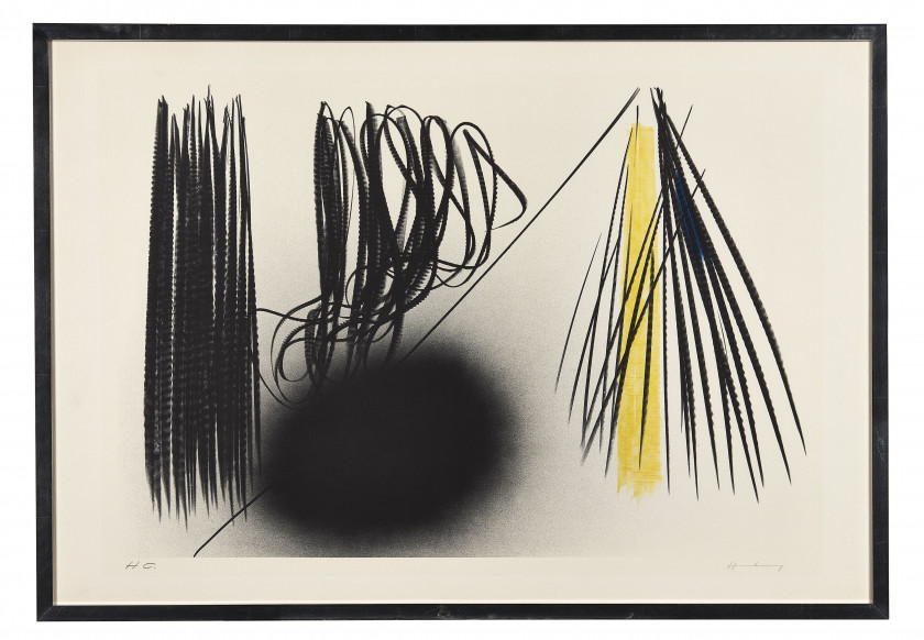 Hans HARTUNG (1904 - 1989) L 1970 - 21 - 1970 Lithographie en couleurs sur Guarra