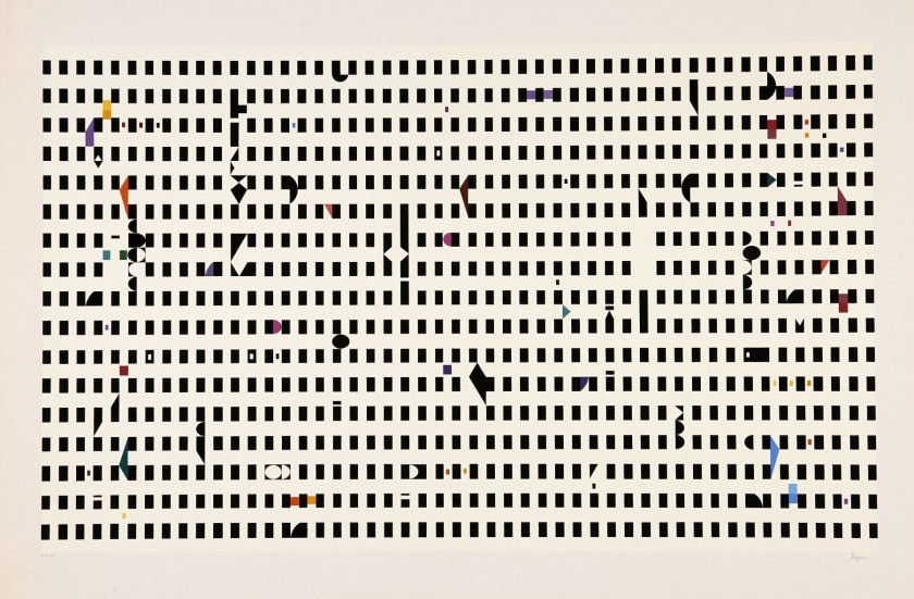 Yaacov AGAM (Né en 1928) Suite pour M.B - circa 1980 Ensemble de 4 sérigraphies en couleurs