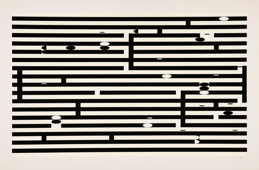 Yaacov AGAM (Né en 1928) Suite pour M.B - circa 1980 Ensemble de 4 sérigraphies en couleurs