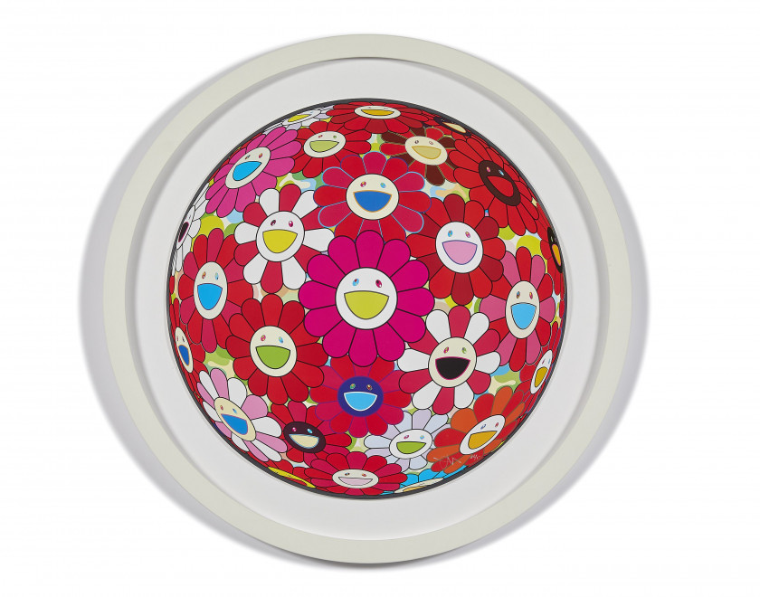 Takashi MURAKAMI (Né en 1962) Flower Ball (3d) Papyrus - 2013 / Comprehending the 51st dimension 2014 Lithographies offset en couleu...